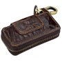 Oil Leather Hanging Waist Car Key Retro Zipper Bag(Coffee)