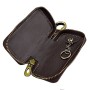 Oil Leather Hanging Waist Car Key Retro Zipper Bag(Coffee)