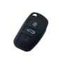 2 ПК, автомобиль, крышка ключа, силиконовая перевернутая ключ, крышка корпуса с дистанционным держателем для Audi Q3 A3 A1 (черный)