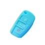 2 PCS Car Key Cover Silicone Flip Key Remote Holder Case Cover for Audi Q3 A3 A1(Blue)