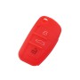 2 PCS Car Key Cover Silicone Flip Key Remote Holder Case Cover for Audi Q3 A3 A1(Red)