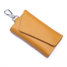 Multifunctional Litchi Texture Leather Keychain Bag Car Key Bag(Yellow)