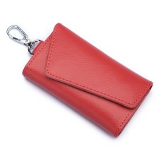 Multifunctional Litchi Texture Leather Keychain Bag Car Key Bag(Watermelon Red)