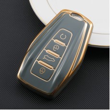 2 PCS TPU Car Key Cover For Geely Emgrand GL/GS(Carbon Gray Start Button)