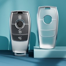 Transparent TPU Car Key Cover For Mercedes-Benz E200 E300L C260L(A Silver)