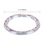 Universal Car Aluminum Steering Wheel Decoration Ring with Diamond For Start Stop Engine System(Pink)