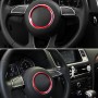 Car Aluminum Steering Wheel Decoration Ring For Audi(Red)