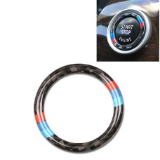 Car Carbon Fiber Soft Panel Engine Start Key Push Button Ring Trim Decorative Sticker for BMW E90 / E92 / E93  2005-2012