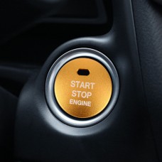 3D Aluminum Alloy Engine Start Stop Push Button Cover Trim Decorative Sticker for Mazda(Yellow)