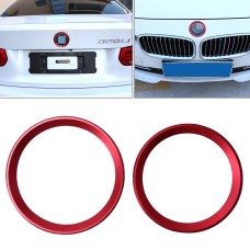 2 PCS/Set Zinc Alloy Steering Wheel Decoration Ring Sticker Logo Car Styling Modification Car Front Logo Ring Decoration Rear Cover Trim Hood Emblem Rings for BMW 3 Series(Red)