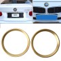 2 PCS Car Logo Decorative Circle Steering Wheel Decoration Ring Sticker Logo Car Styling Modification Car Front Logo Ring Decoration Rear Cover Trim Hood Emblem Rings for BMW 5 Series(Gold)