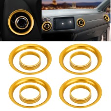 8 PCS Car Aluminum Alloy Air Conditioner Knob Case and Base for Honda XR-V (Gold)