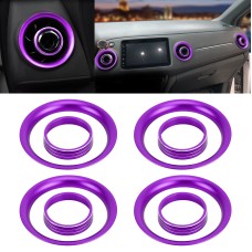 8 PCS Car Aluminum Alloy Air Conditioner Knob Case and Base for Honda XR-V (Purple)