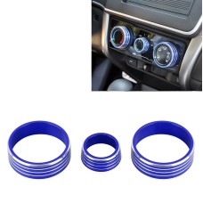 3 PCS Car Aluminum Alloy Air Conditioner Knob Case for Honda VEZEL / XR-V / Fit / GIENIA / City(Blue)