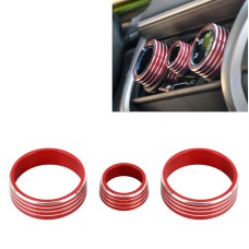 3 PCS Car Aluminum Alloy Air Conditioner Knob Case for Honda VEZEL / XR-V / Fit / GIENIA / City(Red)