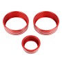 3 PCS Car Aluminum Alloy Air Conditioner Knob Case for Honda VEZEL / XR-V / Fit / GIENIA / City(Red)