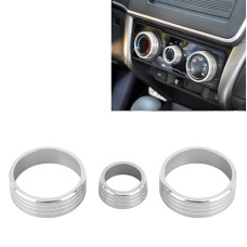 3 PCS Car Aluminum Alloy Air Conditioner Knob Case for Honda VEZEL / XR-V / Fit / GIENIA / City(Silver)