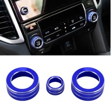 3 PCS Car Metal Air Conditioner Knob Case for Honda AVANCIER / URV (Blue)