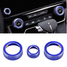 3 PCS Car Metal Air Conditioner Knob Case for Honda CR-V 2017(Blue)