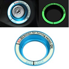 For Ford Fluorescent Aluminum Alloy Ignition Key Ring, Inside Diameter: 3.2cm (Sky Blue)