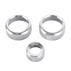 3 PCS Car Metal Air Conditioner Knob Case for BMW X1 / X2 / GT (Silver)