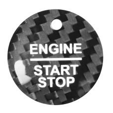 Car Carbon Fiber Engine Start Button Decorative Cover Trim for Ford Focus 2019 (Black)