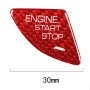 Car Carbon Fiber Engine Start Button Decorative Cover Trim for Cadillac ATS / ATS-L (Red)