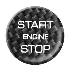 Car Carbon Fiber Engine Start Button Decorative Cover Trim for Land Rover Discovery 2016-2019 (Black)