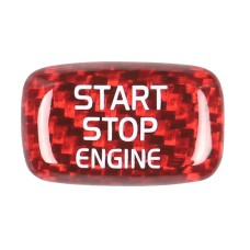 Car Carbon Fiber Engine Start Button Decorative Cover Trim for Volvo V40 2013-2019 (Red)