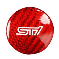 Car Carbon Fiber Engine Start Button Decorative Cover Trim for Subaru BRZ 2013-2019 / 86 2013-2019 (Red)