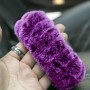 Car Rearview Mirror Cover Four Seasons Universal Plush Car Rear View Mirror Cover(Purple)