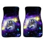 2 in 1 Universal Printing Auto Car Floor Mats Set, Style:Scarred Wolf