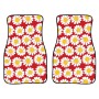 2 in 1 Universal Printing Auto Car Floor Mats Set, Style:Red-White Flowers