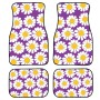 4 в 1 Daisy Pattern Universal Printing Auto Car Mats Set, стиль: K3691GP