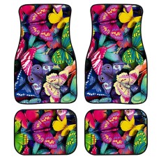 4 in 1 Butterfly Pattern Universal Printing Auto Car Floor Mats Set, Style:HN058