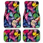 4 in 1 Butterfly Pattern Universal Printing Auto Car Floor Mats Set, Style:HN058