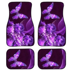 4 in 1 Butterfly Pattern Universal Printing Auto Car Floor Mats Set, Style:HN065