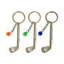 Metal Golf Club Shape Decorative Keychain Holder(Silver+Blue Ball)