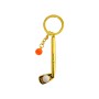 Metal Golf Club Shape Decorative Keychain Holder(Gold+Orange Ball)
