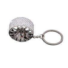 Portable Car Diamond Key Chain Key Rings(White)