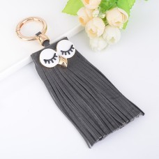 Fashion Casual PU Leather Tassels Women Key Chain Bag Pendant Car Key Chain Ring Hanging Holder Creative Personality Owl Tassel Car Key Ring Bag Ornaments Pendant(Grey)