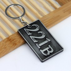 Detective Sherlock 221B Key Chain Car Key Ring Multi-functional Tool Key Holder Key Chains Rings Holder Pendant  Auto Parts(Silver)