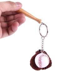 Sporty Baseball & Bat & Gloves Keychain