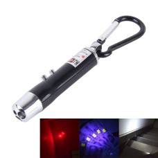 2 PCS Portable Colorful Metal Shell Mini LED Flashlight Torch Light Laser Light Keychain Outdoor for Hiking Climbing Money Detecting(Black)