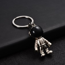 2 PCS Creative Metal Space Robot Keychain Personality Simulation Astronaut Keychain(Nickel)