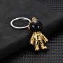 2 PCS Creative Metal Space Robot Keychain Personality Simulation Astronaut Keychain(Gold)