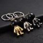 2 PCS Creative Metal Space Robot Keychain Personality Simulation Astronaut Keychain(Gold)