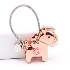 Couple Keychain with Magnet Creative Metal Small Gift Car Bag Pendant(Rose Gold)