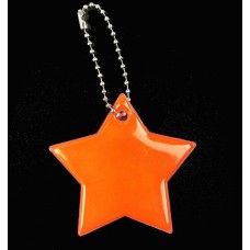 2 PCS Little Star Soft PVC Reflector Reflective Keychain Bag Pendant Accessories High Visibility Keyrings(orange red)