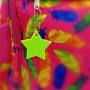 2 PCS Little Star Soft PVC Reflector Reflective Keychain Bag Pendant Accessories High Visibility Keyrings(big red)